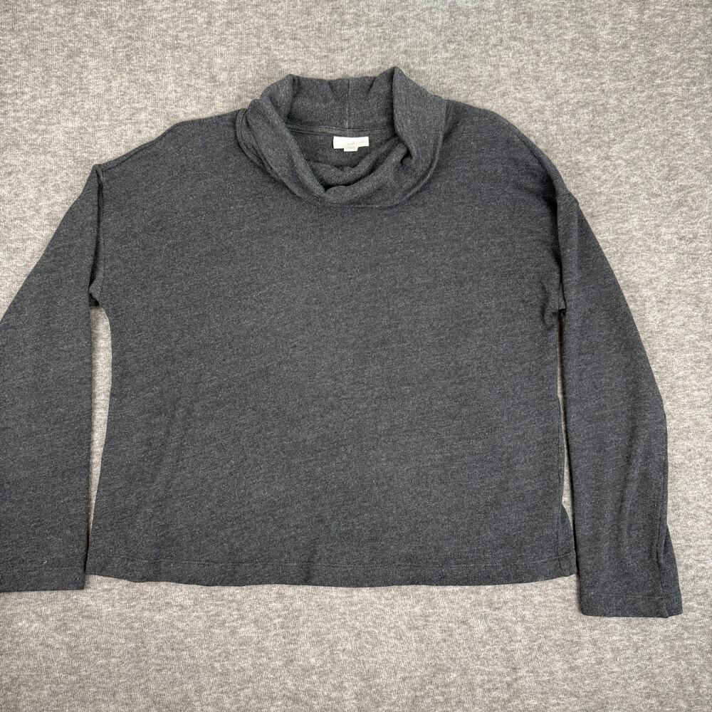 J Jill Turtle Neck Blouse Grey Drop Shoulder Women’s Medium Casual Capsule - Picture 2 of 10